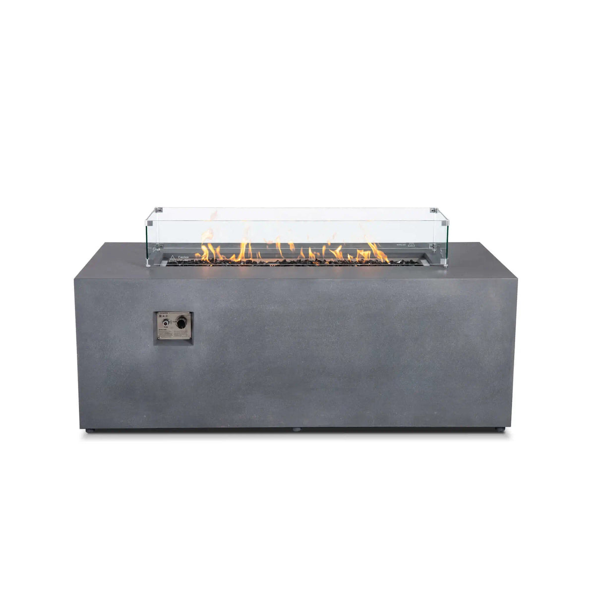 Flame Havens 68" x 30" Rectangle GFRC Concrete Propane Gas Fire Pit with Hidden Tank Drawer