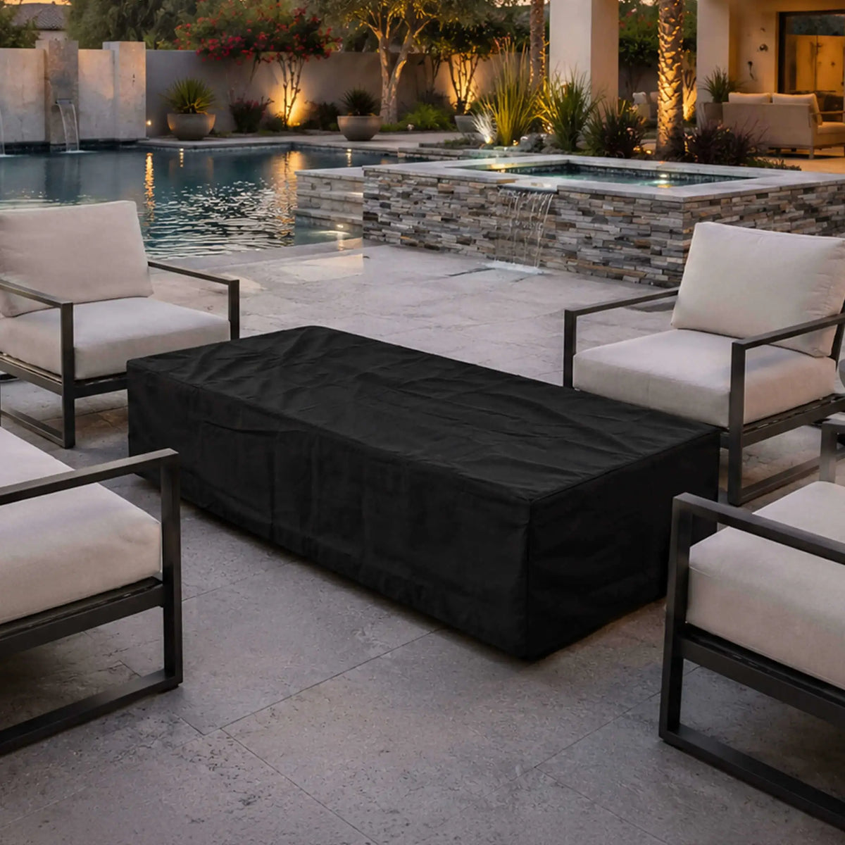 Flame Havens 68" x 30" Rectangle GFRC Concrete Natural Gas Fire Pit
