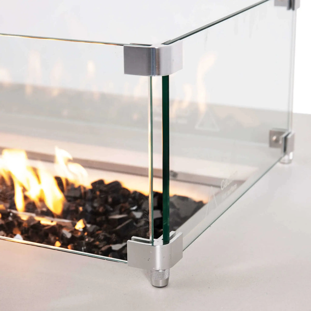 Flame Havens 68" x 30" Rectangle GFRC Concrete Propane Gas Fire Pit with Hidden Tank Drawer