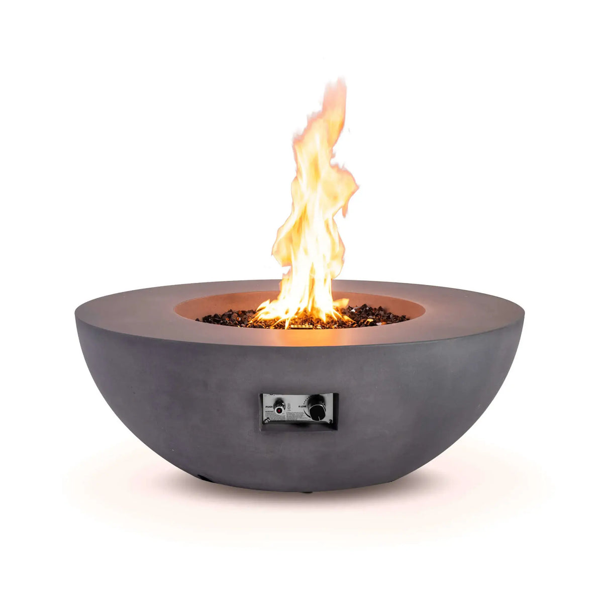 Flame Havens 43" Round GFRC Concrete Natural Gas Fire Pit