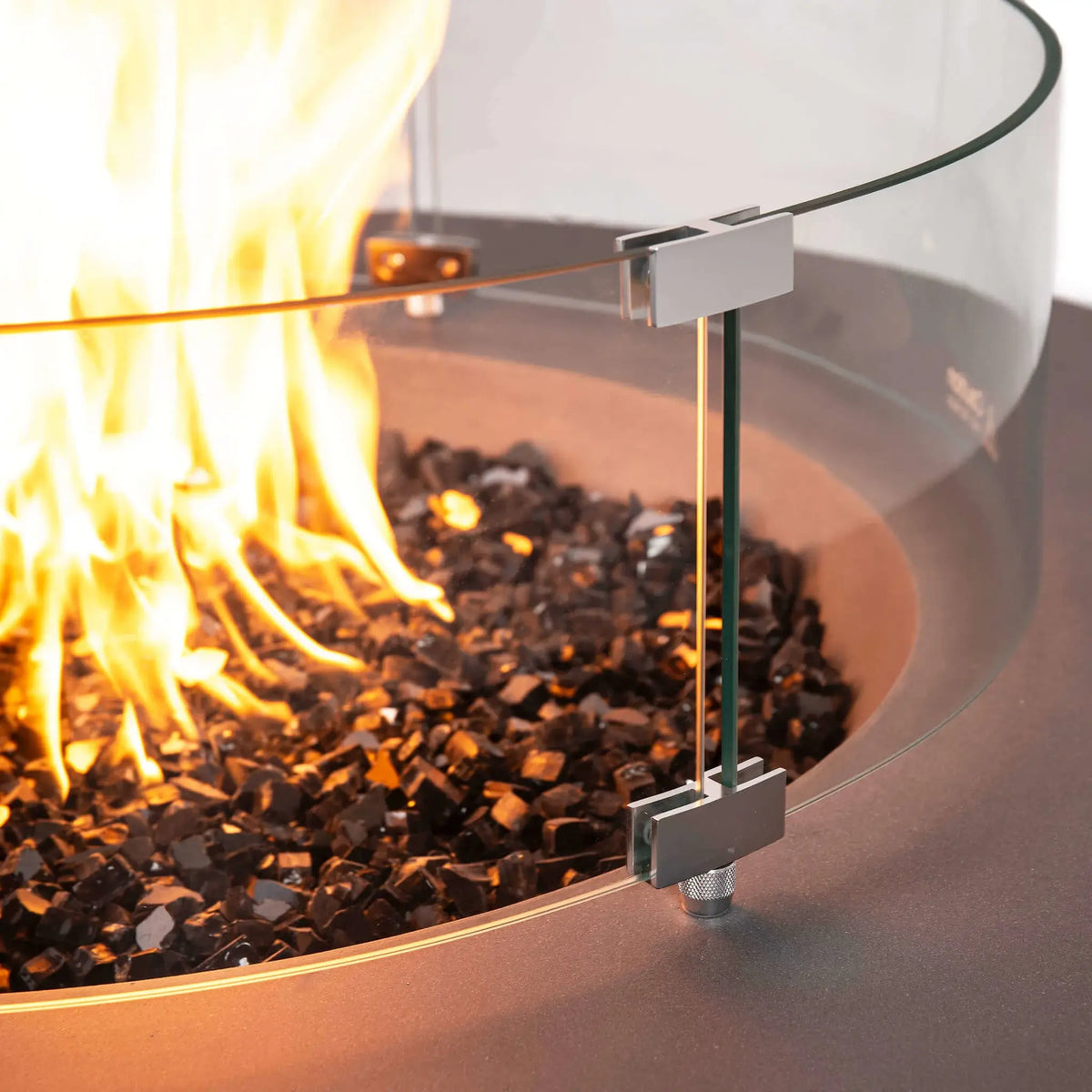 Flame Havens 43" Round GFRC Concrete Natural Gas Fire Pit