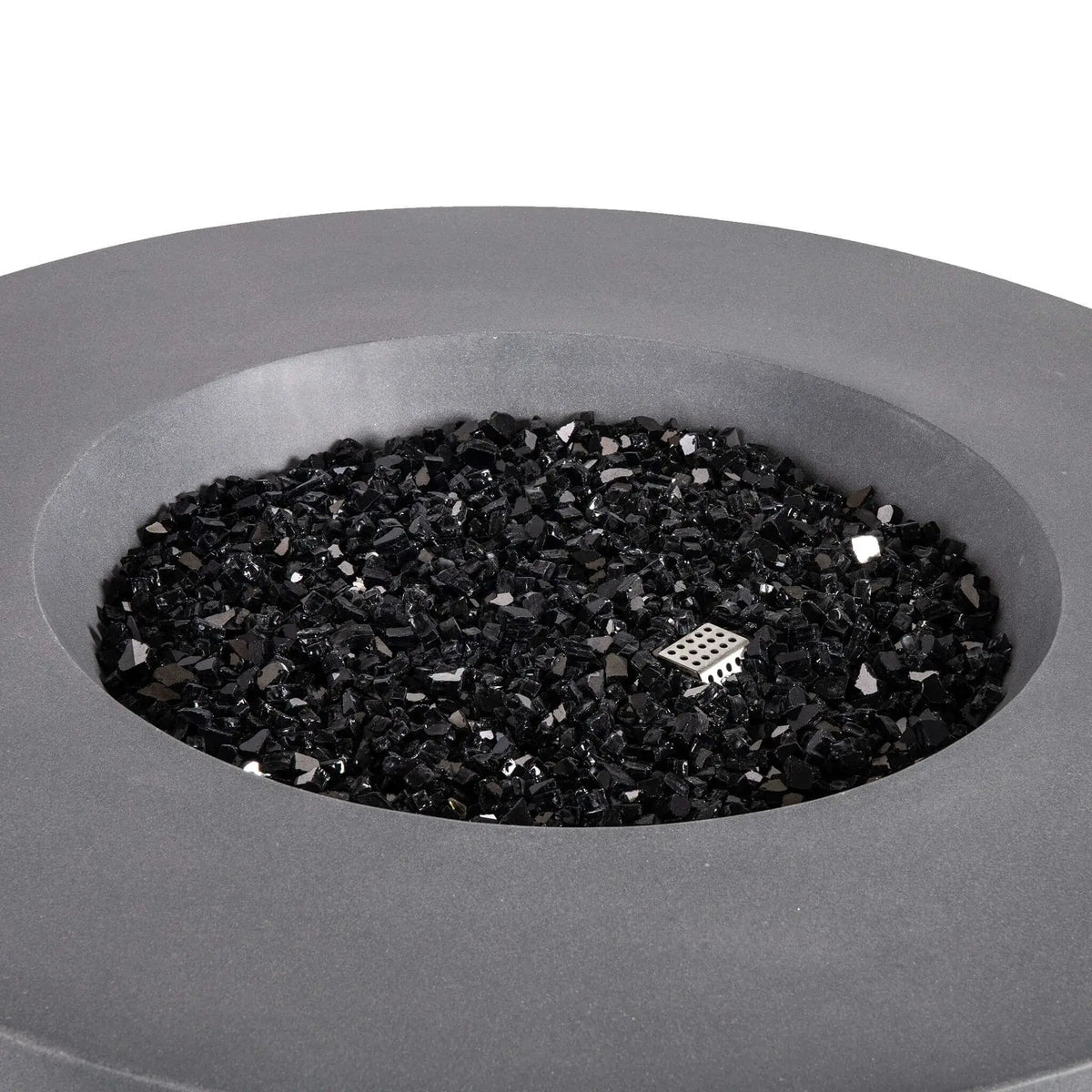 Flame Havens 43" Round GFRC Concrete Propane Gas Fire Pit with Hidden Tank Drawer