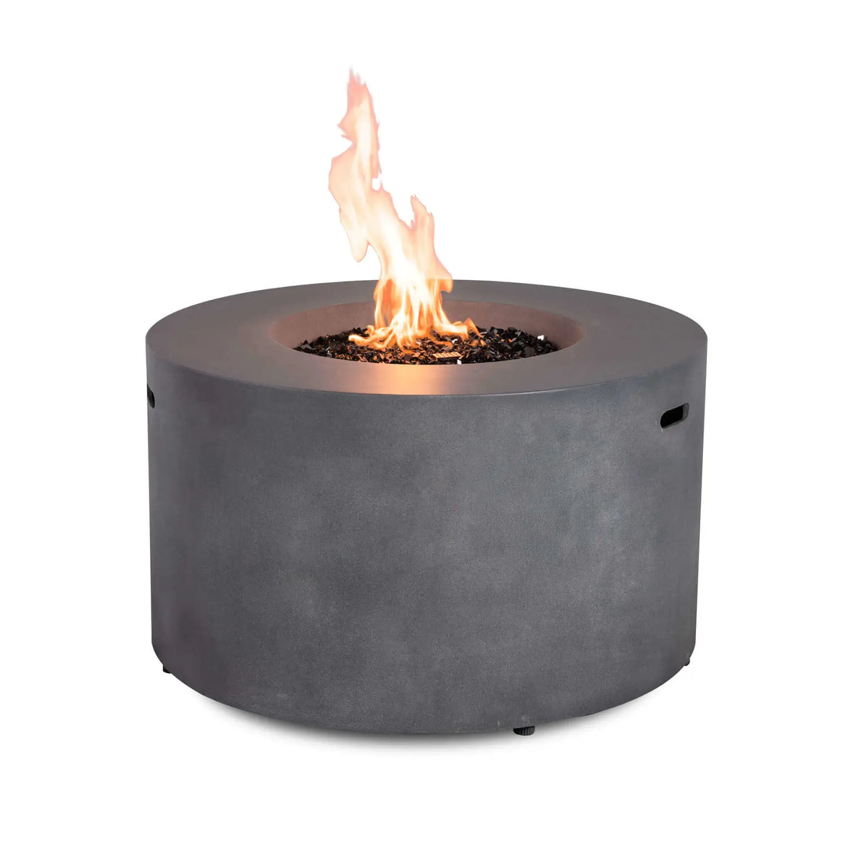 Flame Havens 43" Round GFRC Concrete Propane Gas Fire Pit with Hidden Tank Drawer
