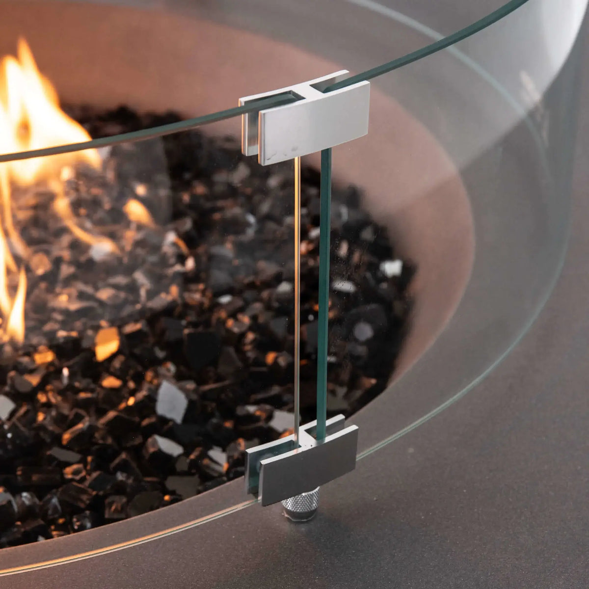 Flame Havens 43" Round GFRC Concrete Propane Gas Fire Pit with Hidden Tank Drawer