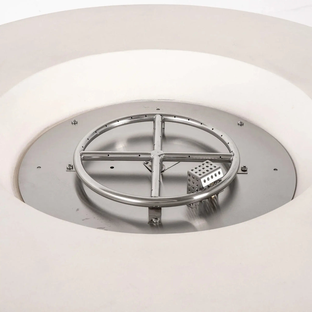 Flame Havens 43" Round GFRC Concrete Propane Gas Fire Pit with Hidden Tank Drawer