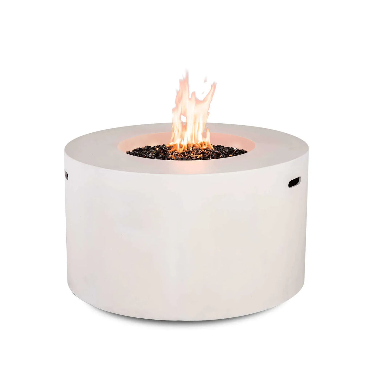 Flame Havens 43" Round GFRC Concrete Propane Gas Fire Pit with Hidden Tank Drawer