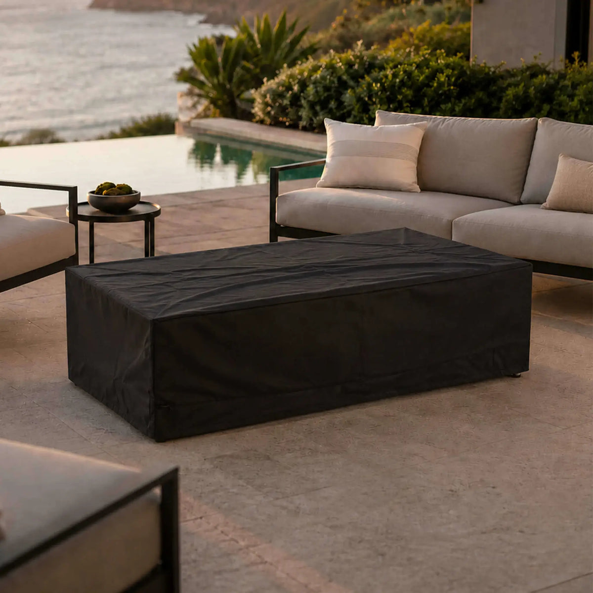 Flame Havens 56" x 30" Rectangle GFRC Concrete Natural Gas Fire Pit