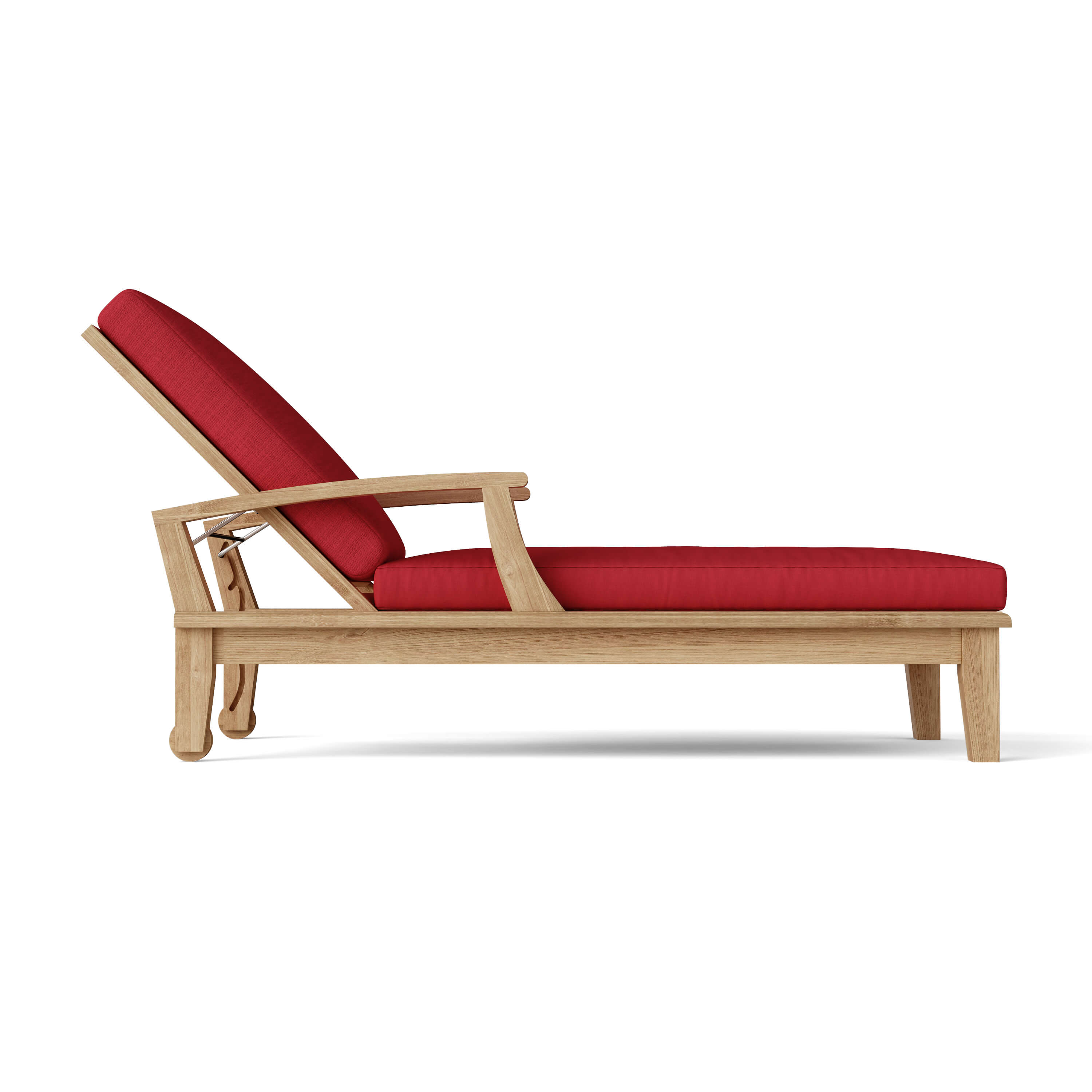 Anderson Teak Brianna Adjustable Teak Sun Lounger Set of 4 with Wheels