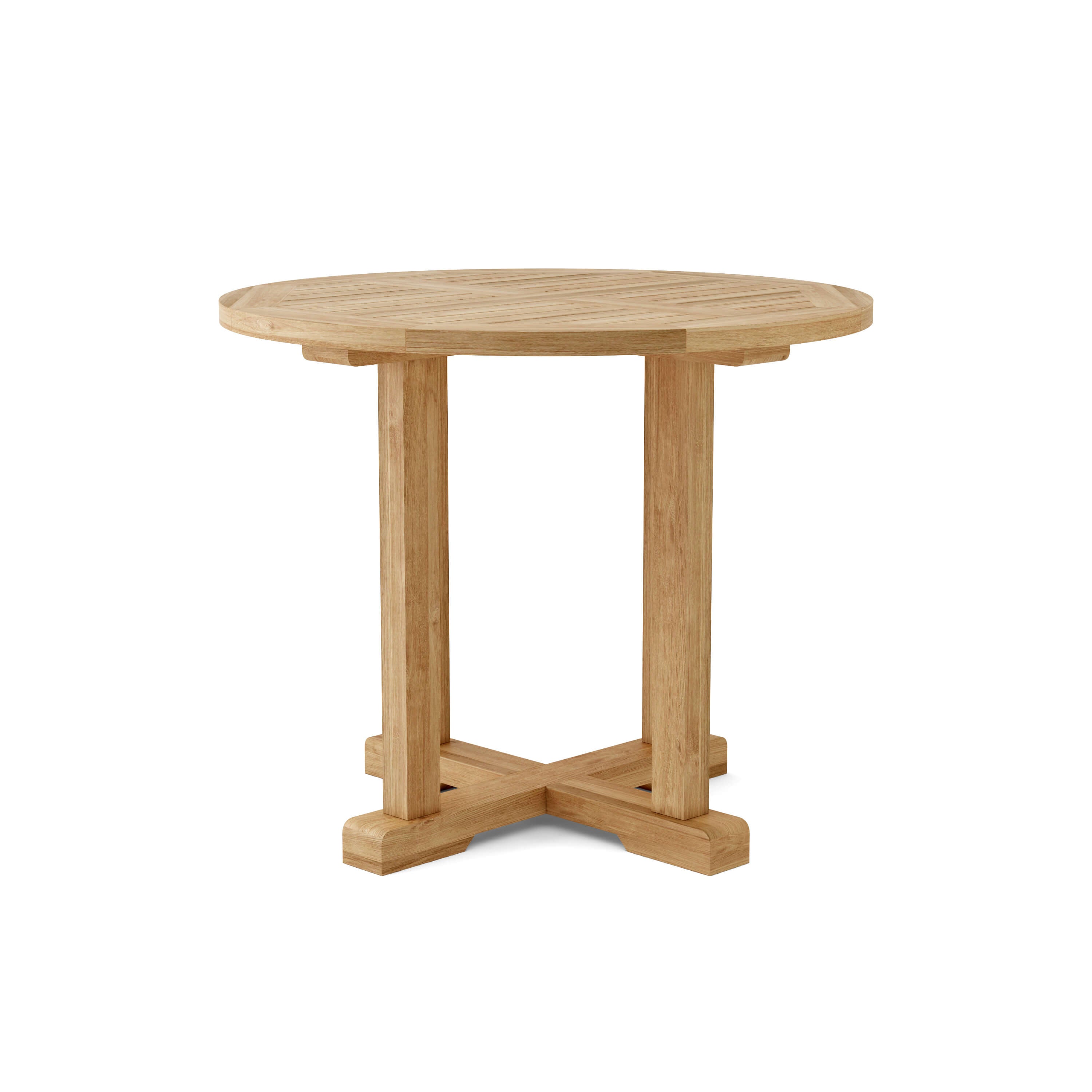 Anderson Teak Montage 35″ Round Bistro Table – Folding Teak Outdoor Patio Table