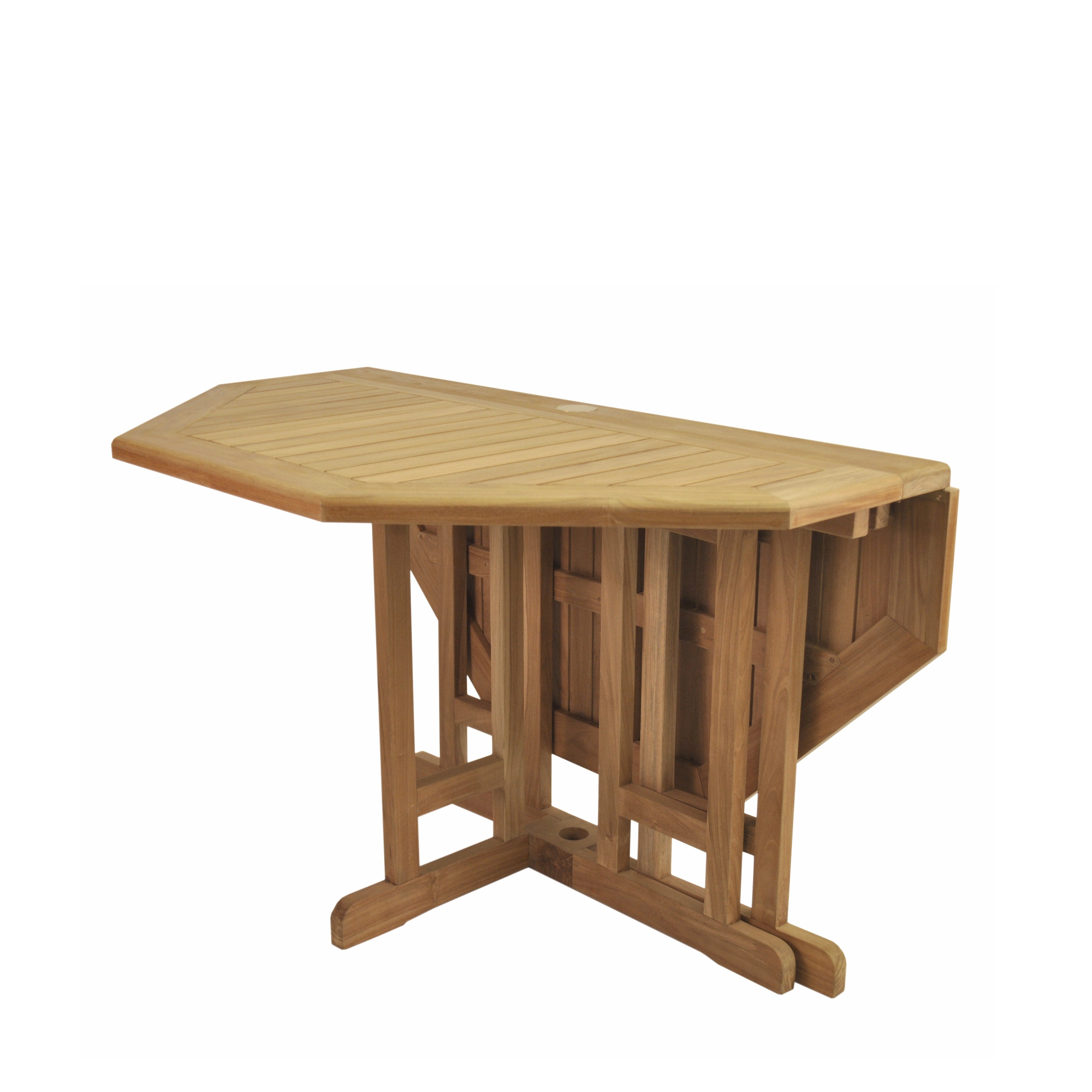 Anderson Teak Butterfly 47″ Octagonal Folding Table – Solid Teak Outdoor Patio Table
