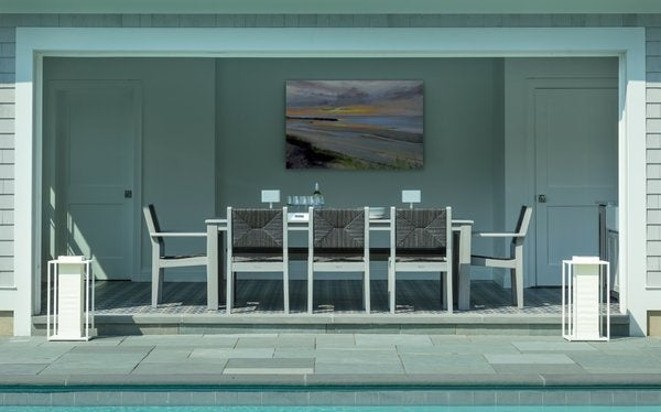 Seaside Greenwich 80″ Dining Bench Slatted – Modern Outdoor Patio Seating