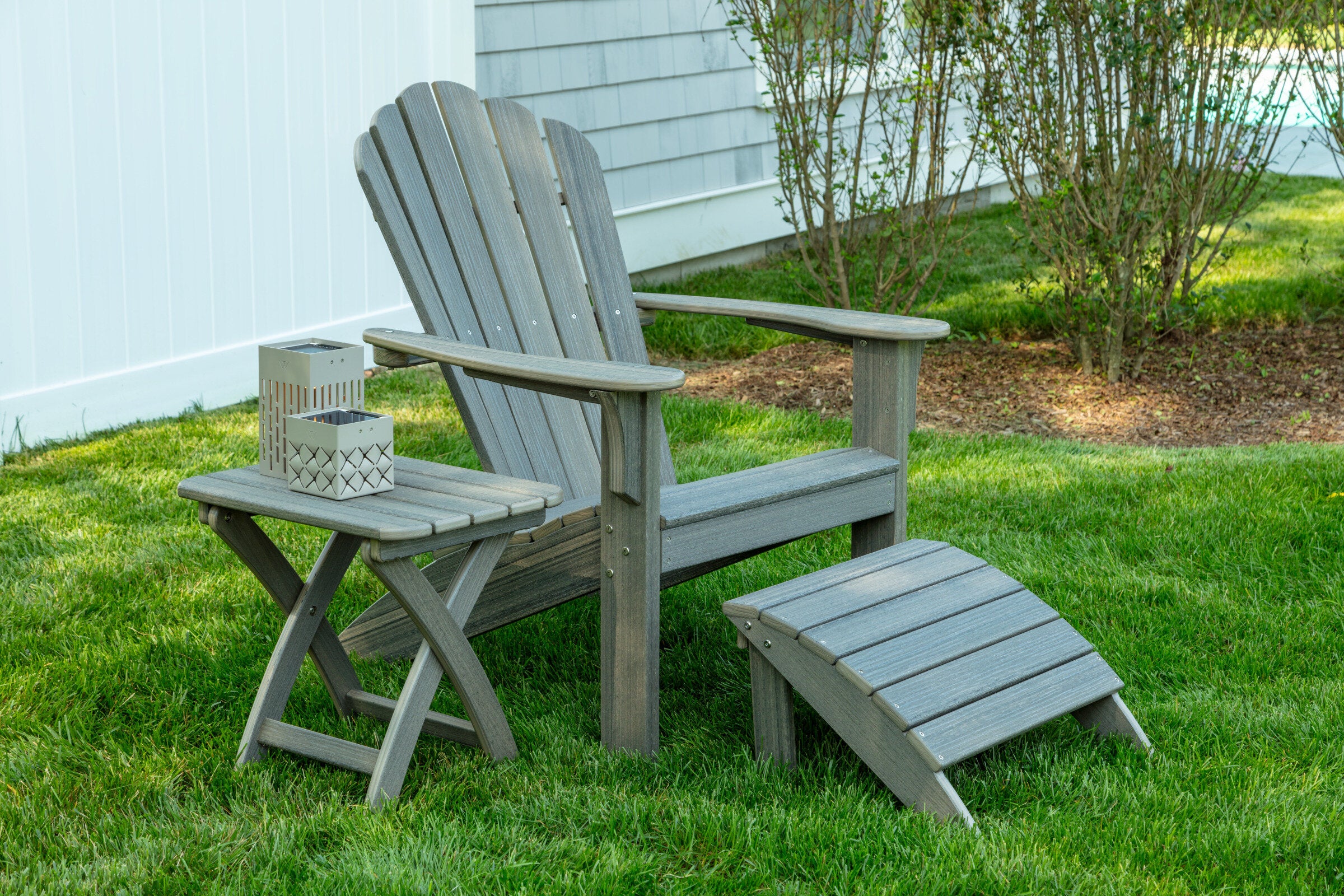 Seaside Coastline Harbor View Folding Side Table – Compact Outdoor Patio Table