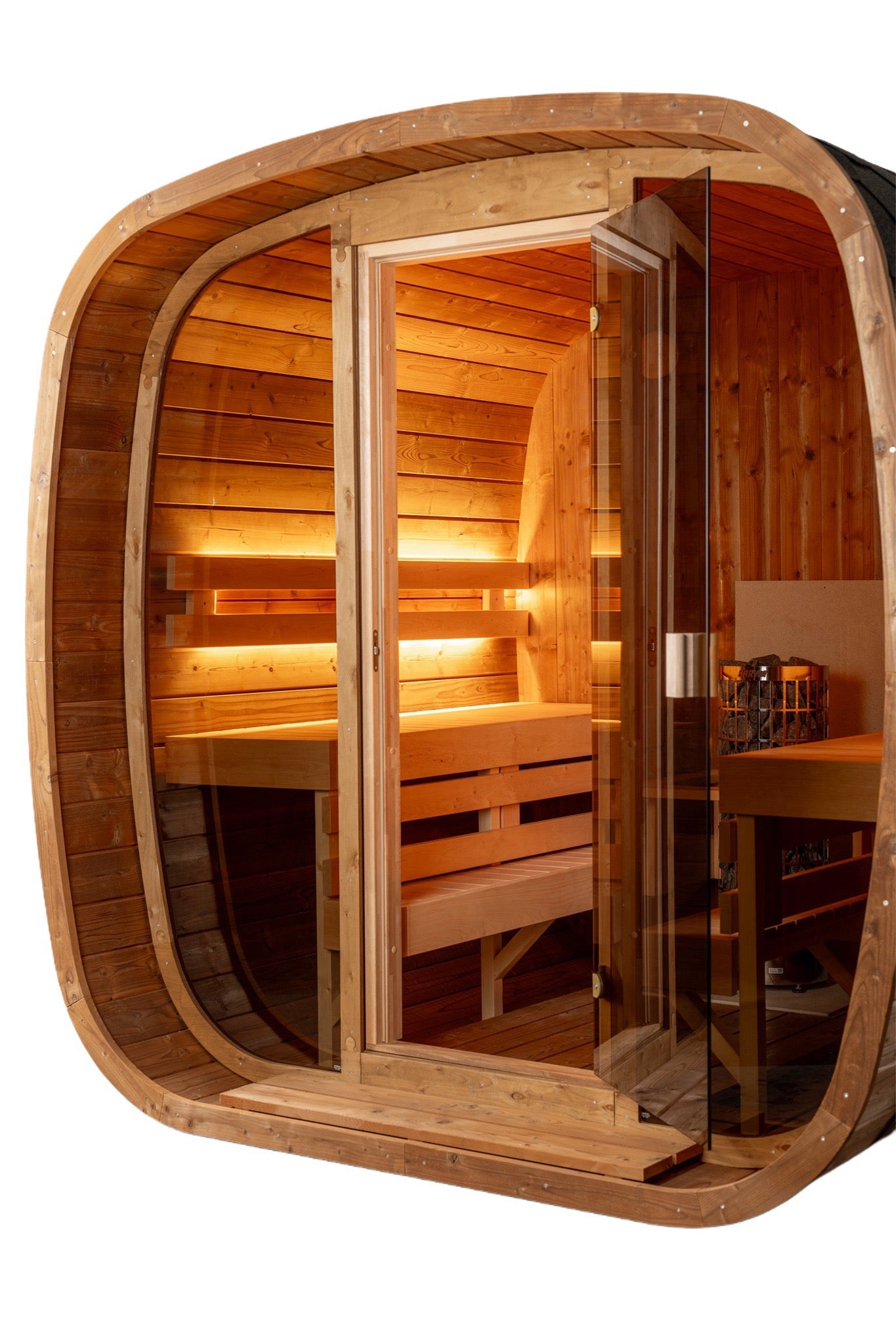 Orivon Wellness Auris Two Luxury Outdoor Cedar Sauna – 3-4 Person Outdoor Sauna Cabin