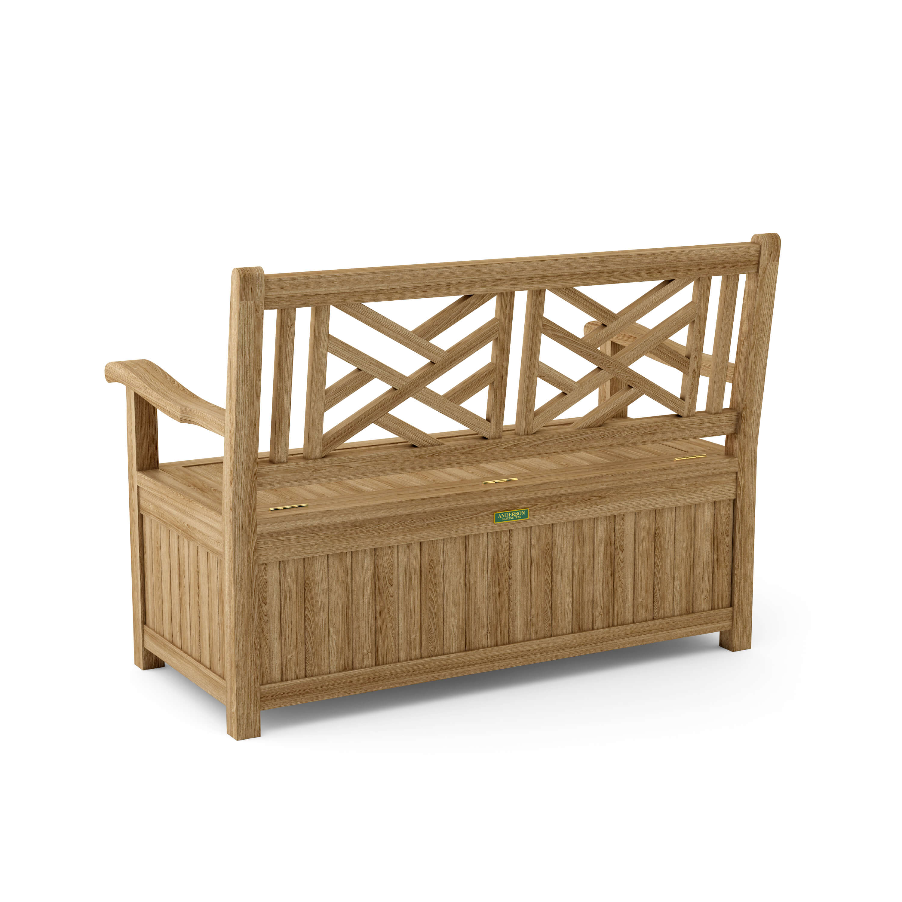 Anderson Teak Vilano Storage Bench – Solid Teak Outdoor Bench with Hidden Storage