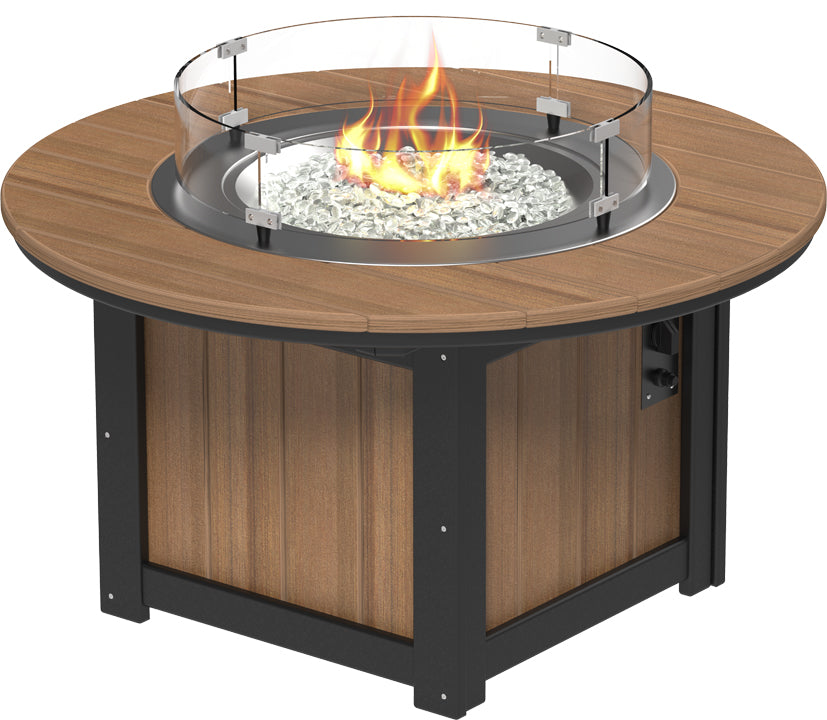 LuxCraft – Lumin Fire Pit 46″ Round – Outdoor Gas Fire Pit with Glass Guard