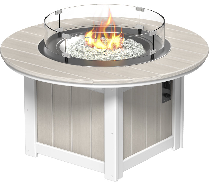 LuxCraft – Lumin Fire Pit 46″ Round – Outdoor Gas Fire Pit with Glass Guard