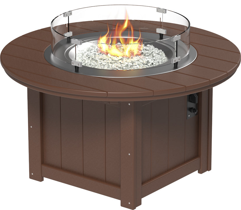 LuxCraft – Lumin Fire Pit 46″ Round – Outdoor Gas Fire Pit with Glass Guard