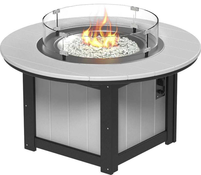 LuxCraft – Lumin Fire Pit 46″ Round – Outdoor Gas Fire Pit with Glass Guard