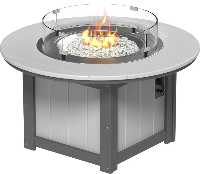 LuxCraft – Lumin Fire Pit 46″ Round – Outdoor Gas Fire Pit with Glass Guard