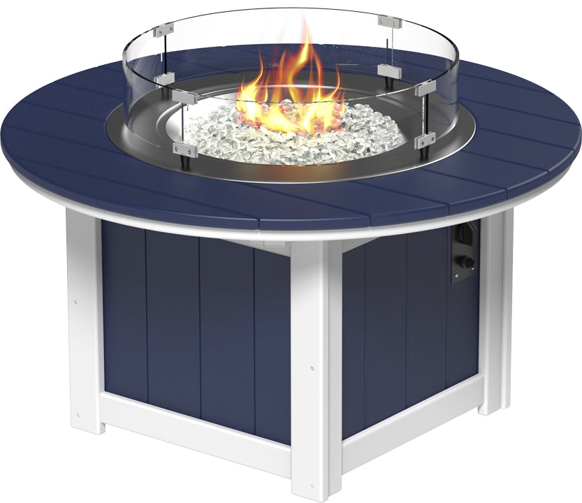 LuxCraft – Lumin Fire Pit 46″ Round – Outdoor Gas Fire Pit with Glass Guard