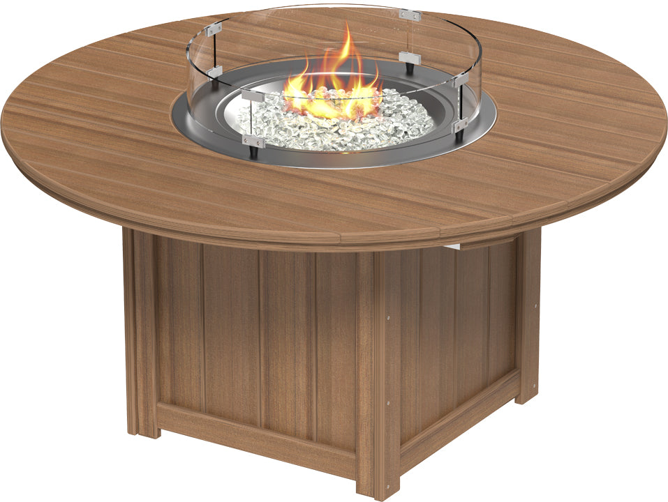 LuxCraft – Lumin Fire Table 60″ Round – Outdoor Gas Fire Dining Table