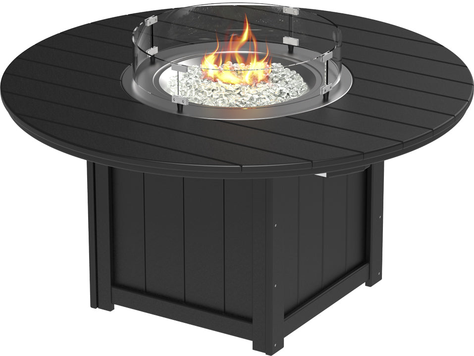 LuxCraft – Lumin Fire Table 60″ Round – Outdoor Gas Fire Dining Table