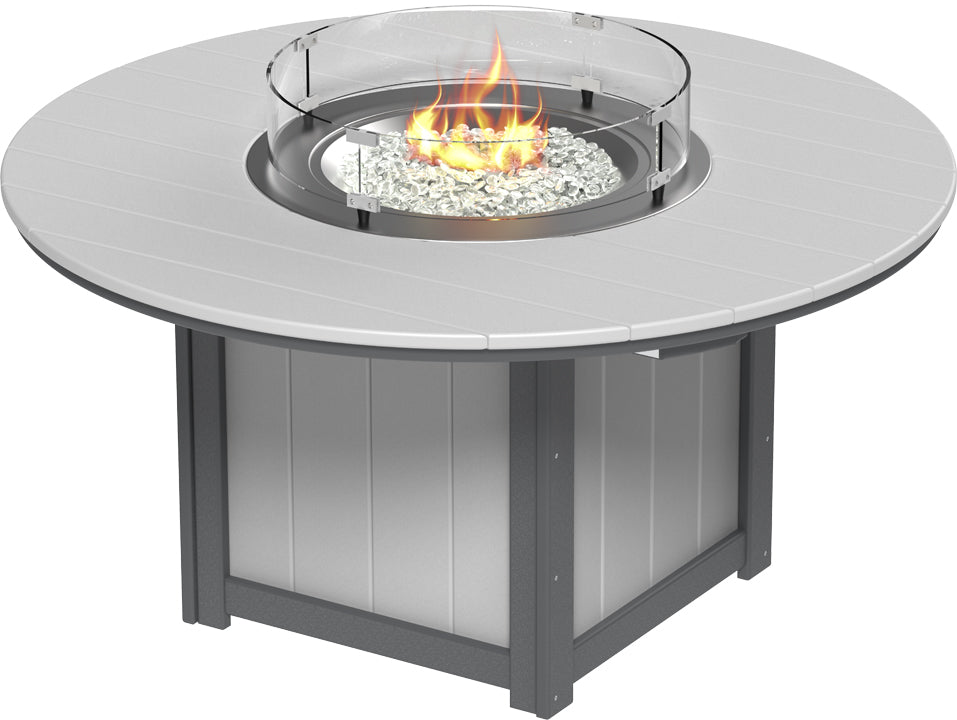 LuxCraft – Lumin Fire Table 60″ Round – Outdoor Gas Fire Dining Table