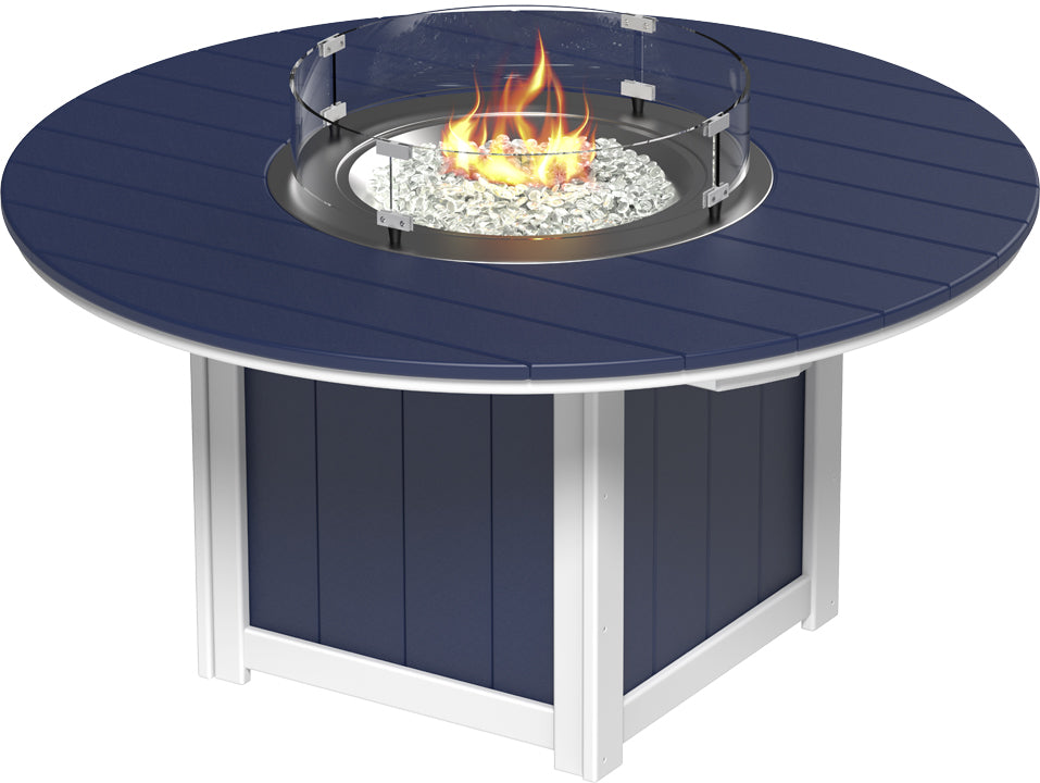 LuxCraft – Lumin Fire Table 60″ Round – Outdoor Gas Fire Dining Table