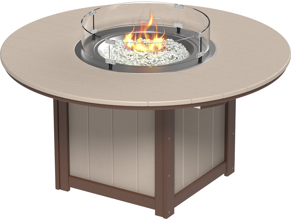 LuxCraft – Lumin Fire Table 60″ Round – Outdoor Gas Fire Dining Table