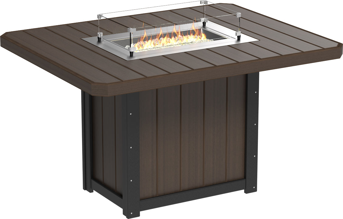 LuxCraft – Lumin Fire Table 62″ Rectangular – Outdoor Gas Fire Dining Table