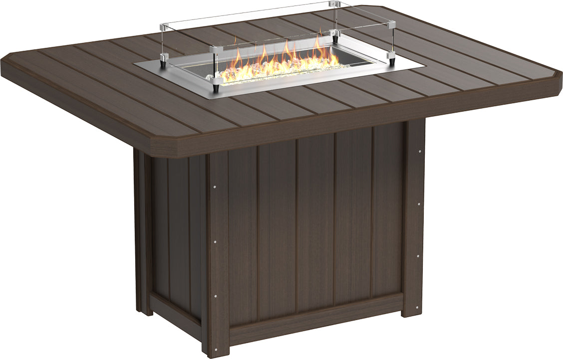 LuxCraft – Lumin Fire Table 62″ Rectangular – Outdoor Gas Fire Dining Table