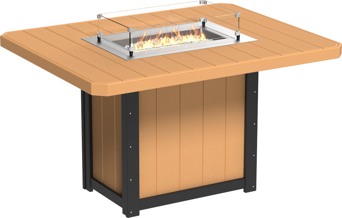 LuxCraft – Lumin Fire Table 62″ Rectangular – Outdoor Gas Fire Dining Table
