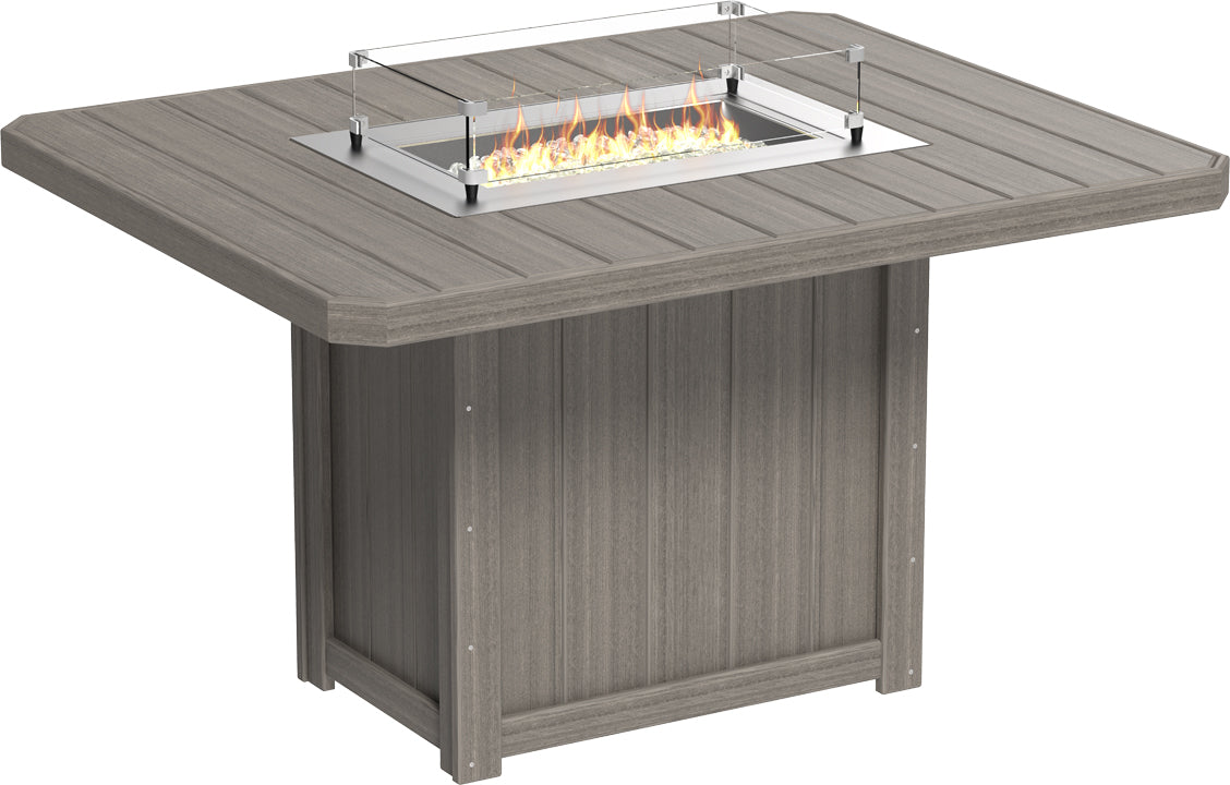 LuxCraft – Lumin Fire Table 62″ Rectangular – Outdoor Gas Fire Dining Table