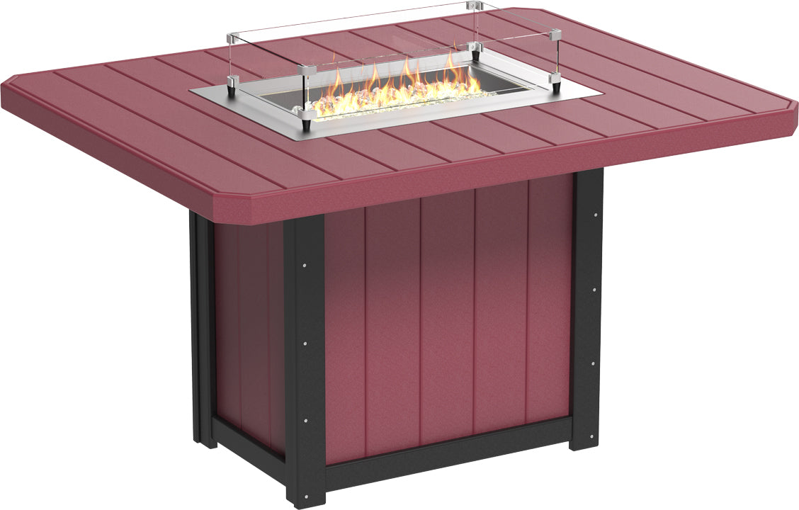LuxCraft – Lumin Fire Table 62″ Rectangular – Outdoor Gas Fire Dining Table