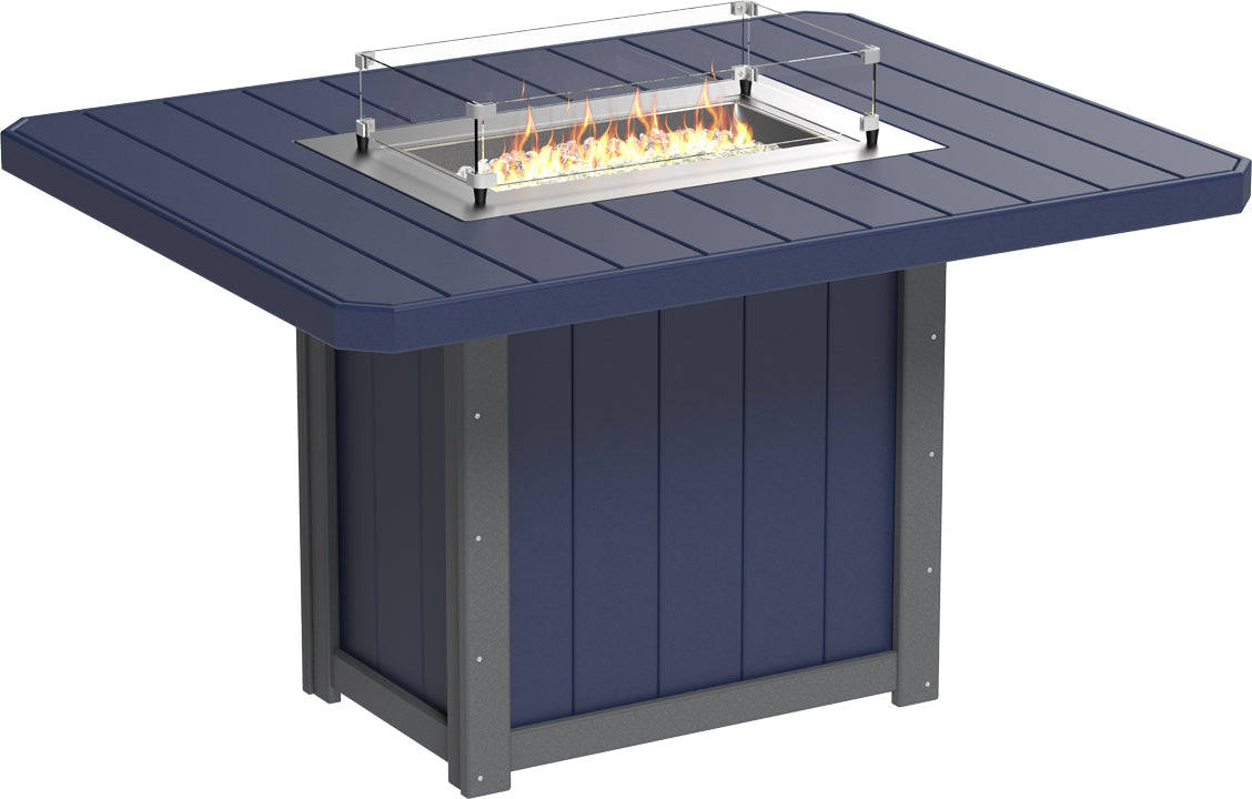 LuxCraft – Lumin Fire Table 62″ Rectangular – Outdoor Gas Fire Dining Table