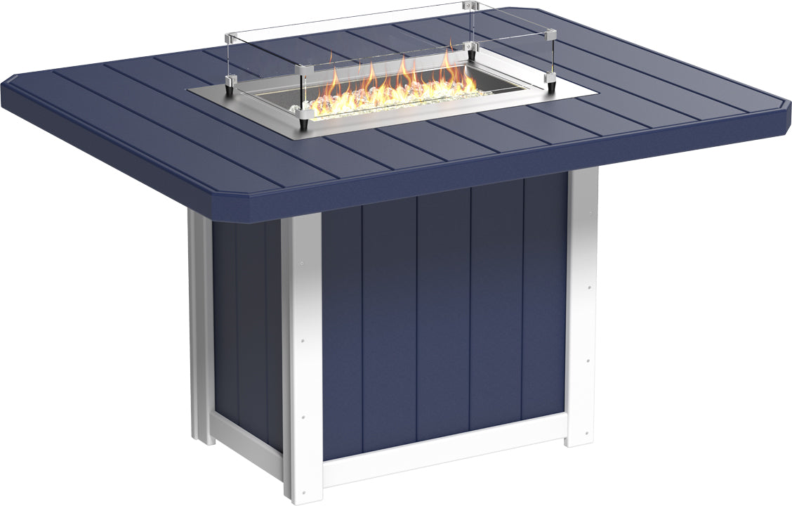LuxCraft – Lumin Fire Table 62″ Rectangular – Outdoor Gas Fire Dining Table