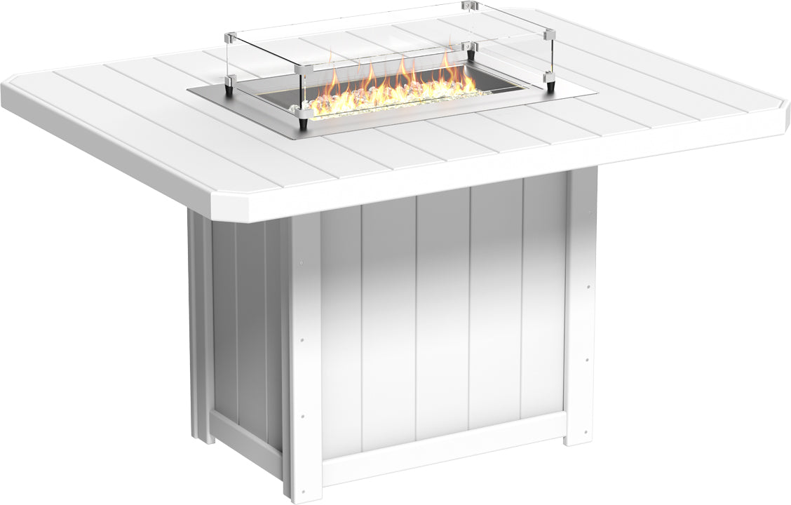 LuxCraft – Lumin Fire Table 62″ Rectangular – Outdoor Gas Fire Dining Table