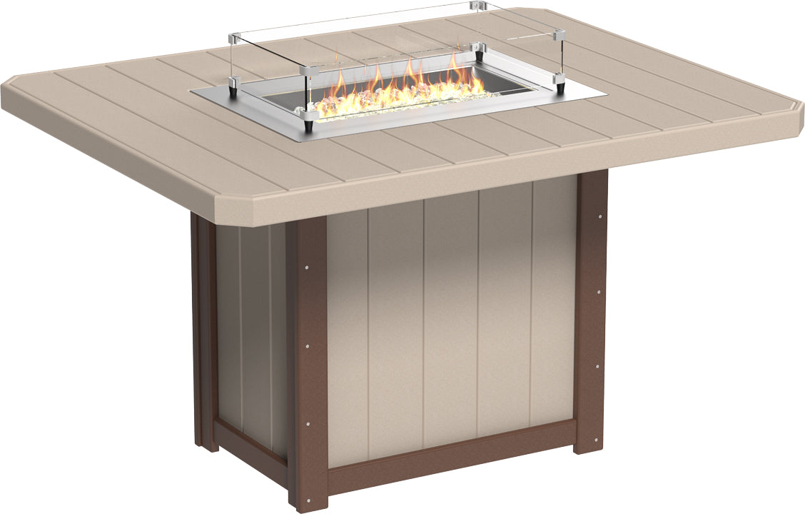 LuxCraft – Lumin Fire Table 62″ Rectangular – Outdoor Gas Fire Dining Table