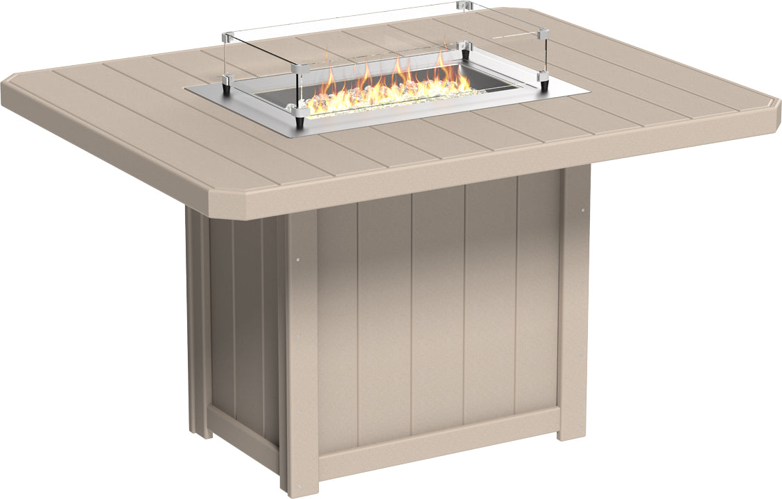 LuxCraft – Lumin Fire Table 62″ Rectangular – Outdoor Gas Fire Dining Table