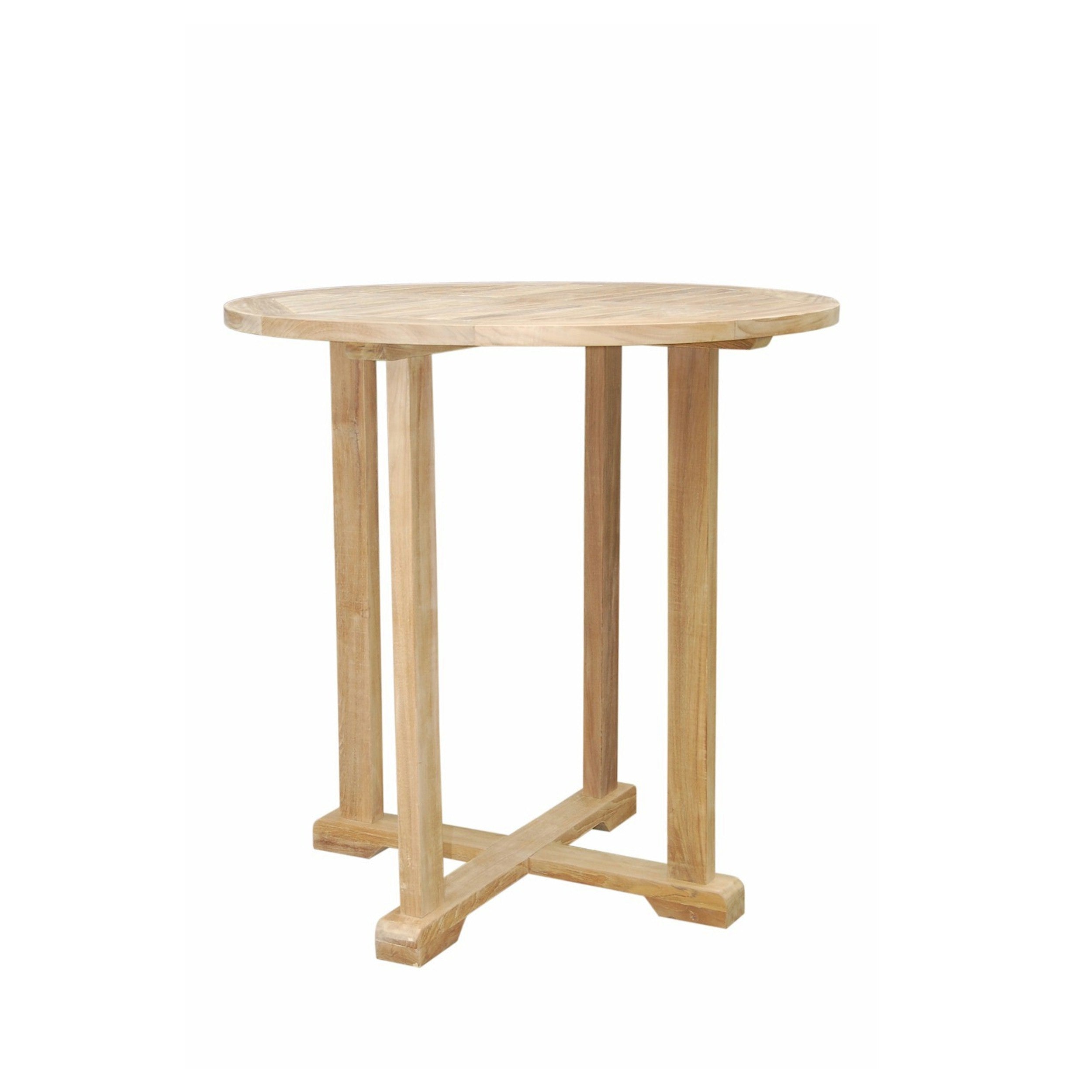 Anderson Teak Bahama 39″ Round Bar Table – Solid Teak Outdoor Patio Table