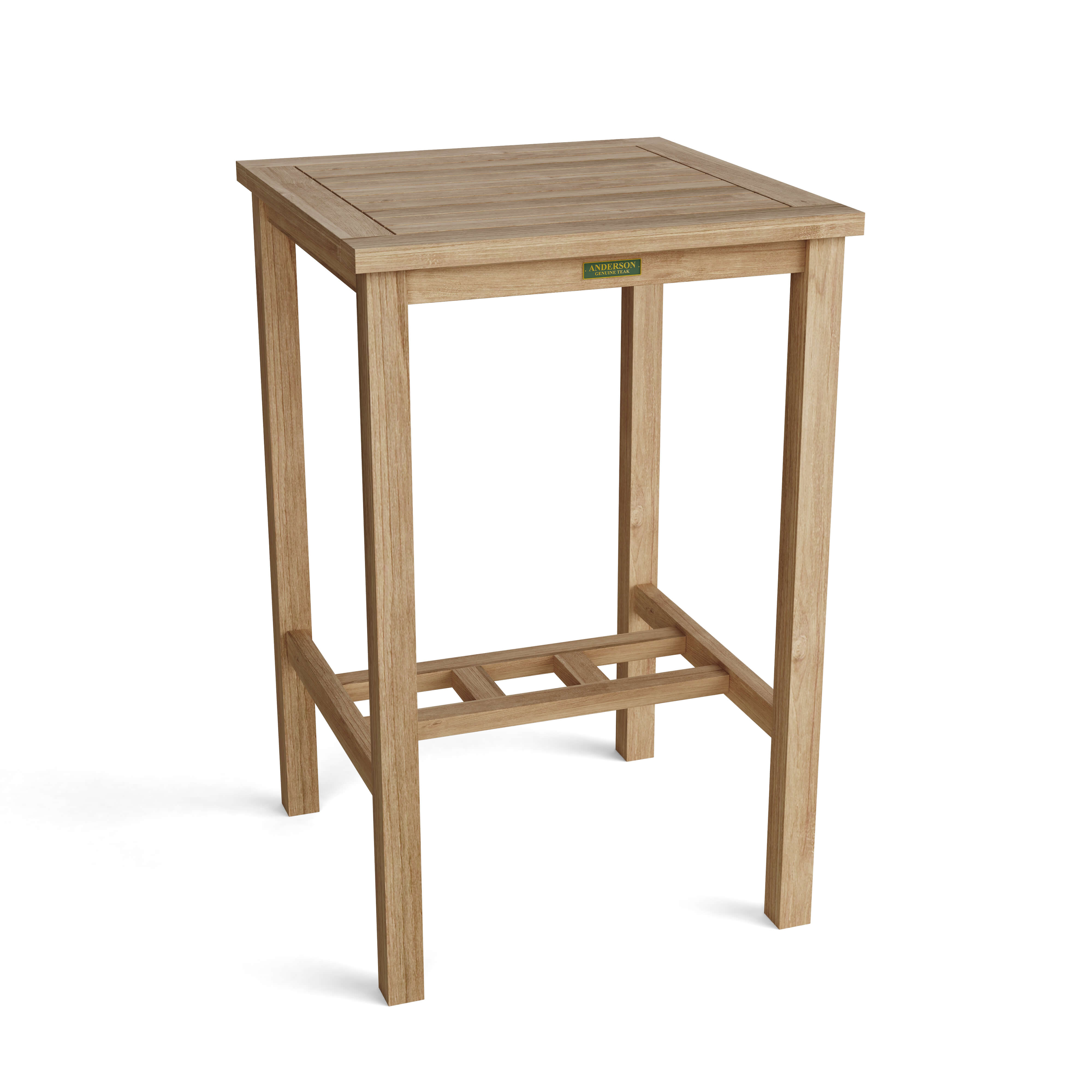 Anderson Teak Avalon 27″ Square Bar Table – Solid Teak Outdoor Bar Table