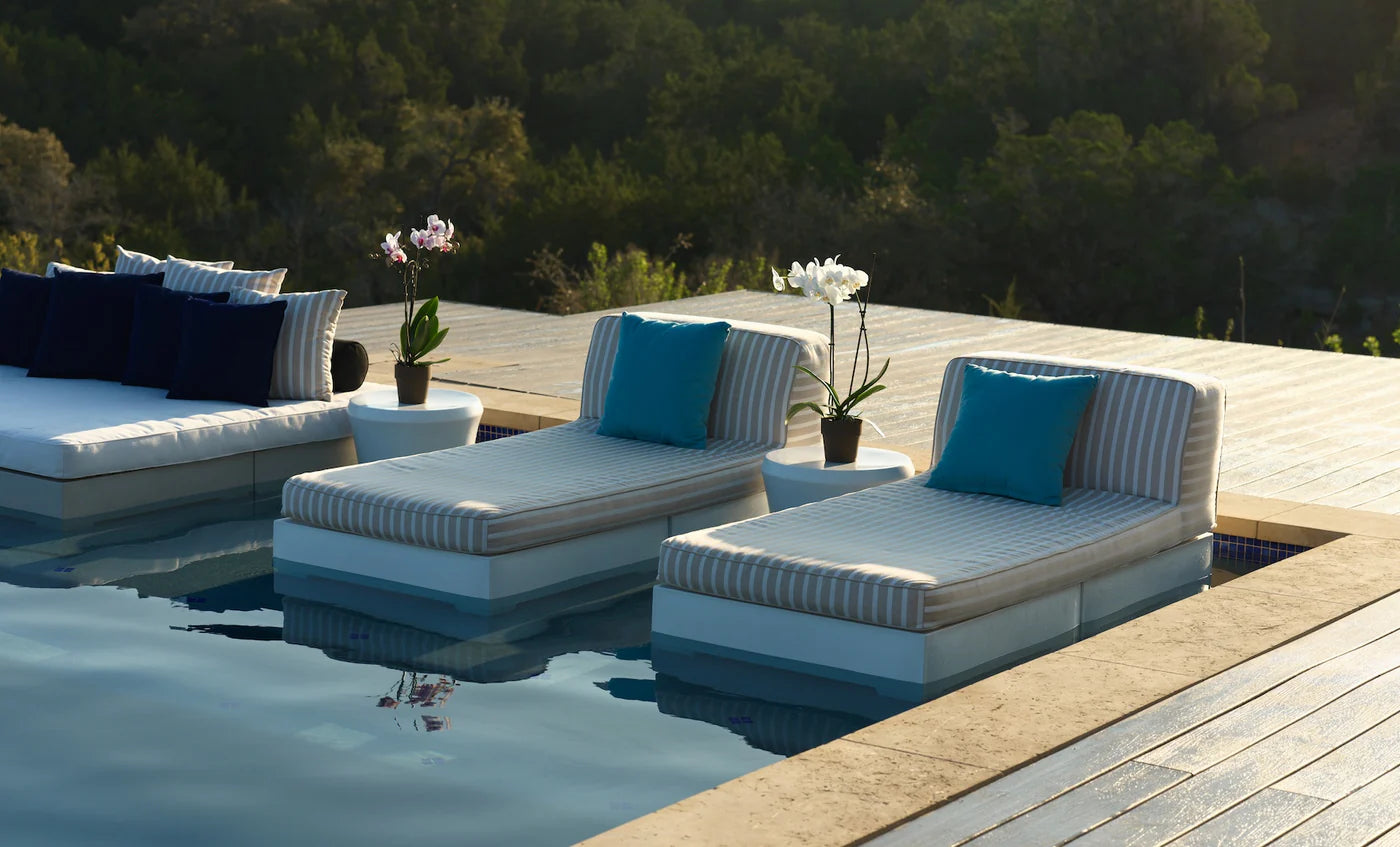 Signature Sectional 2 Piece Sun Chair Luxury In-Pool Modular Lounge Seating