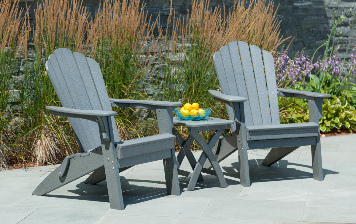Seaside Coastline Harbor View Folding Side Table – Compact Outdoor Patio Table