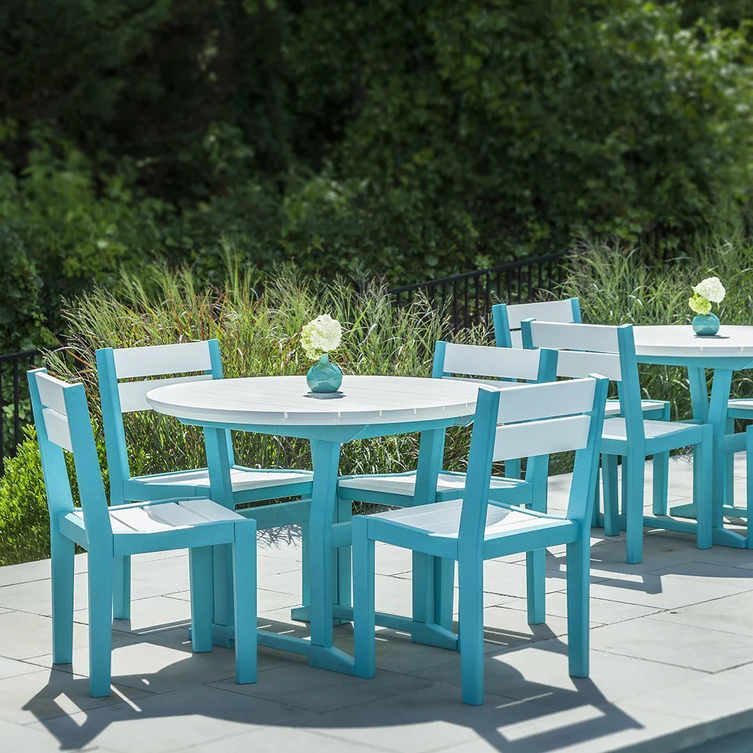 Seaside Coastline Cafe Round Dining Table – Modern Outdoor Patio Table