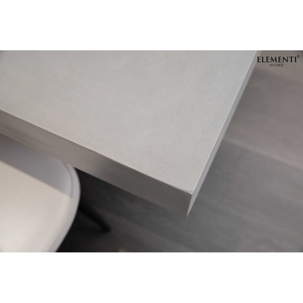 Elementi Home Malaga 96″ Rectangular Space Grey Concrete Dining Table