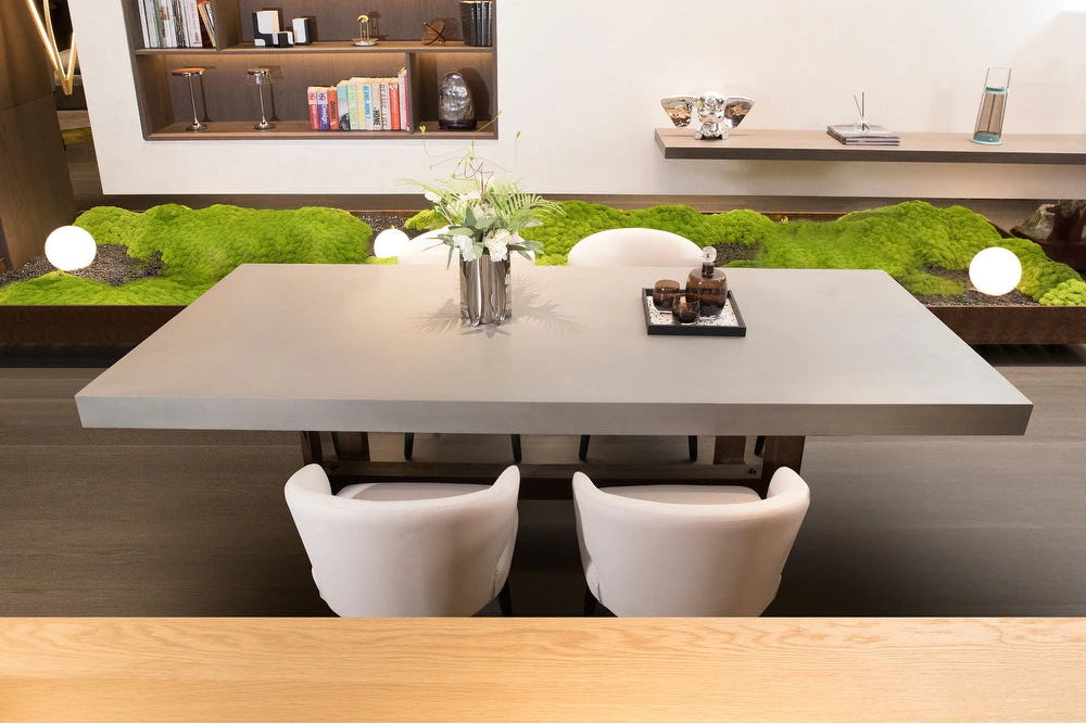 Elementi Home Malaga 96″ Rectangular Space Grey Concrete Dining Table