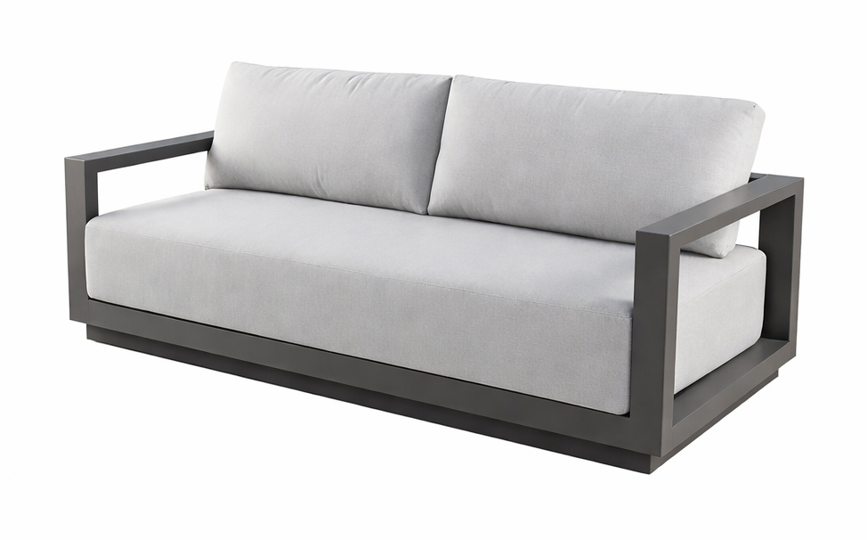 Elementi Newport 82″ Rectangular Aluminum Outdoor 3-Seat Sofa