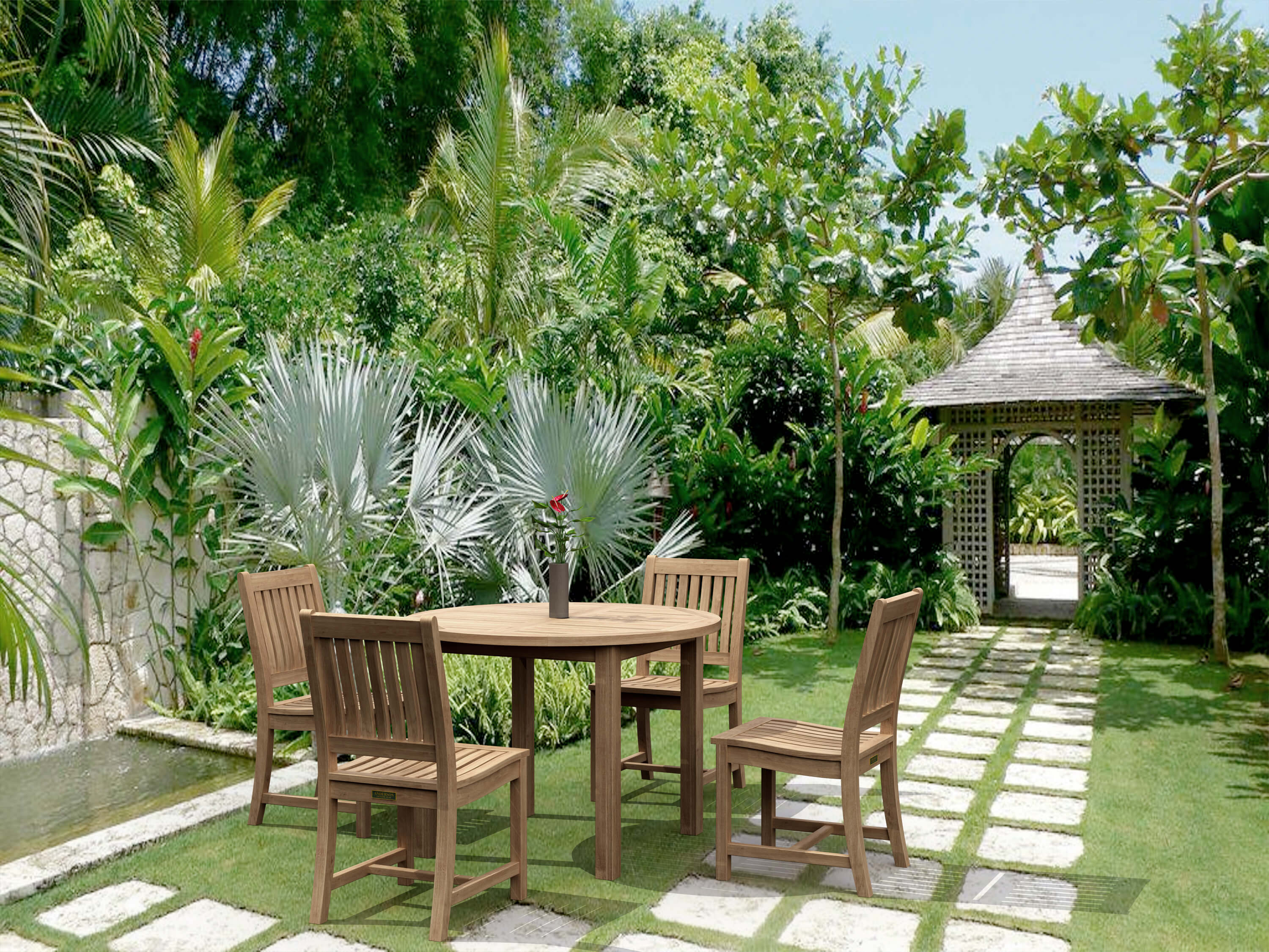 Anderson Teak 5-pc Dining Table Set