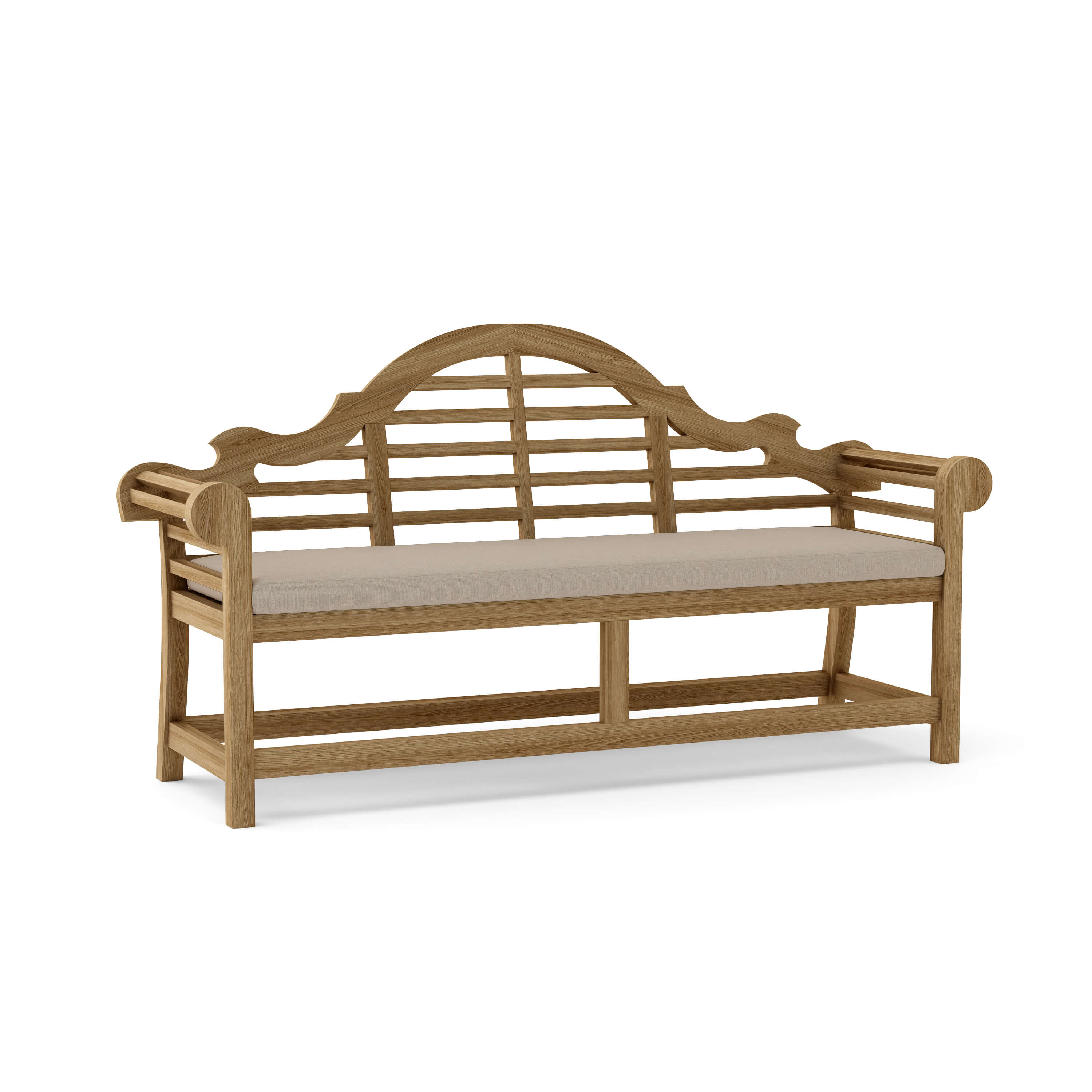 Anderson Teak Marlborough 3-Seater Bench – Lutyens Style Solid Teak Outdoor Garden Bench