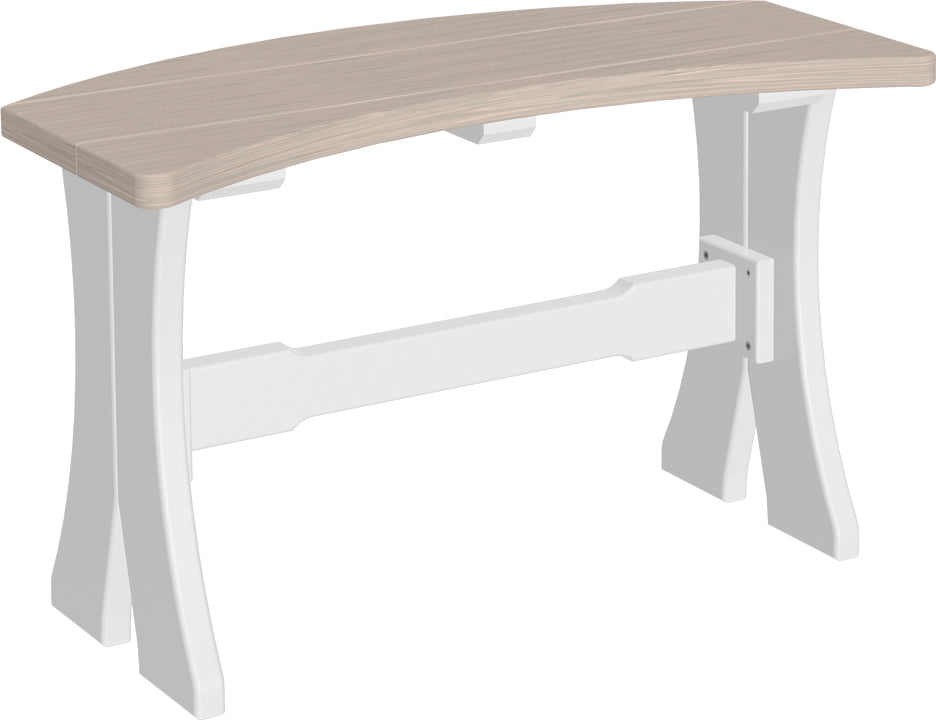 LuxCraft – 28″ Table Bench – Curved Outdoor Bench for Round Patio Tables
